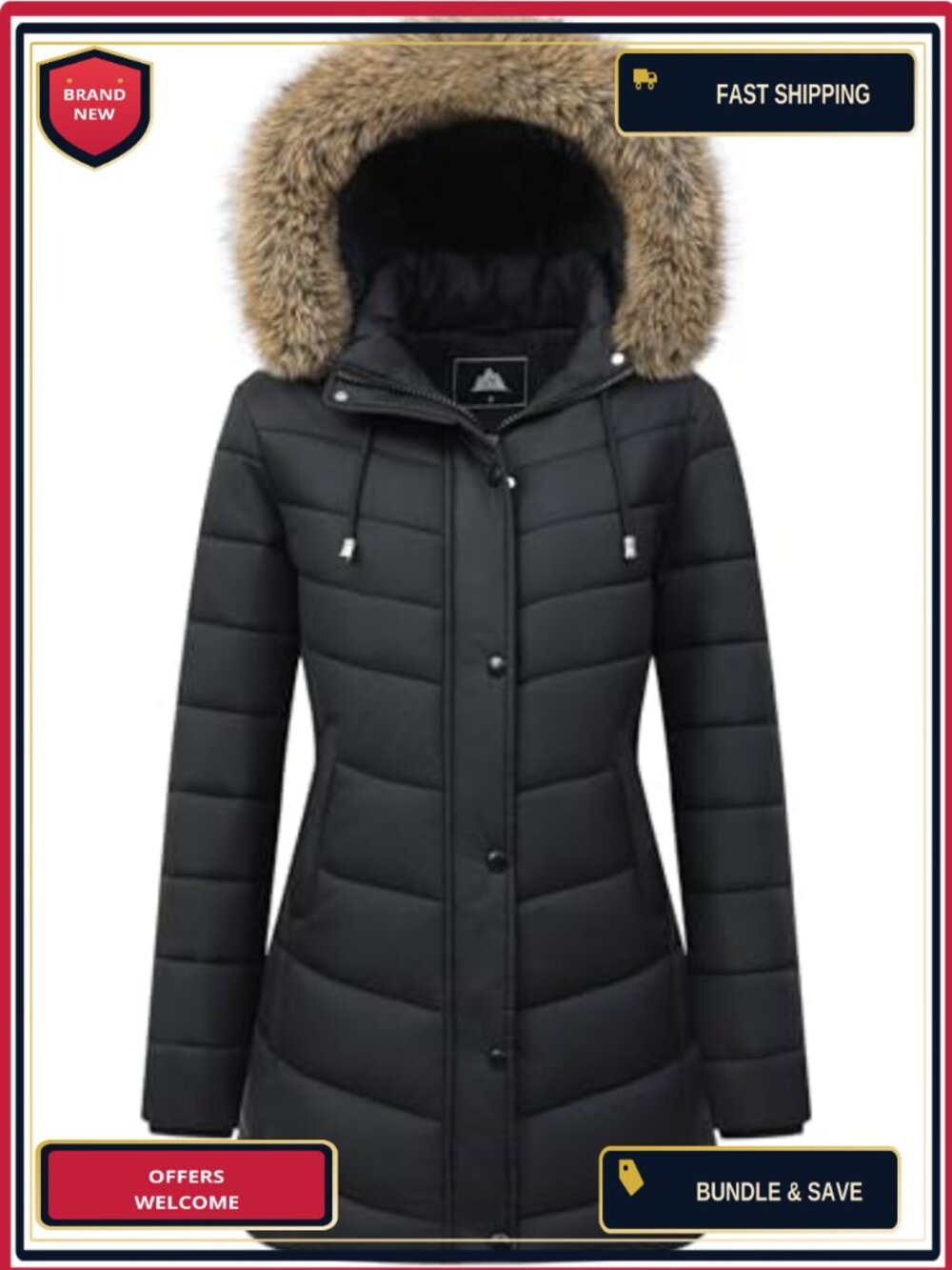 Women's Long Winter Puffer Coat Thicken Fleece Lined Down Jacket